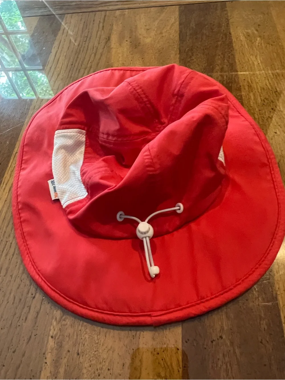Kids Sun Hat in Bright Red with White Mesh Accent